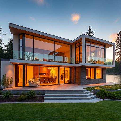Architectural photography showcasing a modern luxury home located on Mercer Island, Washington.