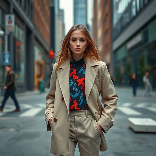 Fashion shoot photo featuring a model wearing local designer clothing in the urban environment of Seattle.